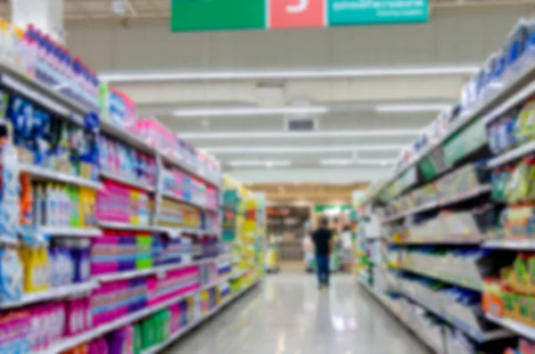 Supermarket blur the shelves for goods and food background