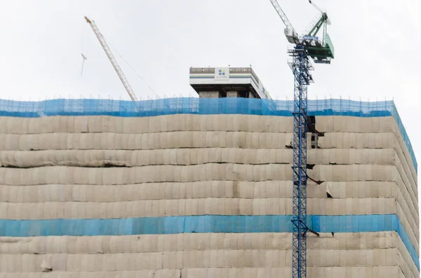 Guindaste Construção Civil Condomínio Edifício Escritórios — Fotografia de Stock