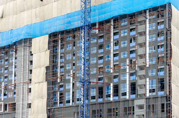 Crane Building Construction Condominium Office Building — Stock Photo, Image
