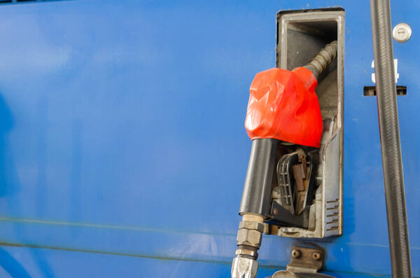 Close up Nozzles at the gas station