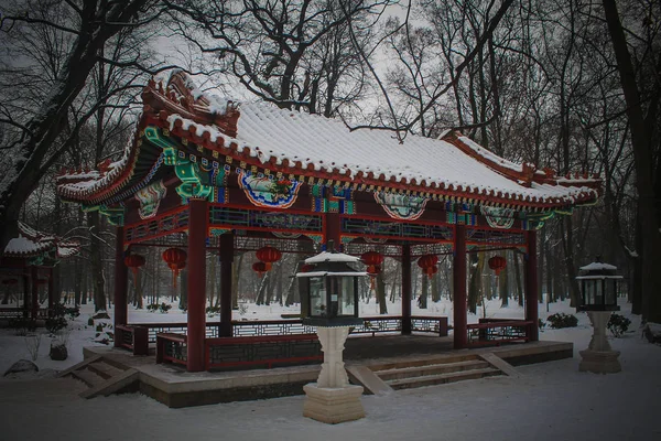 The Chinese-style gazebo in the Royal Park of Warsaw