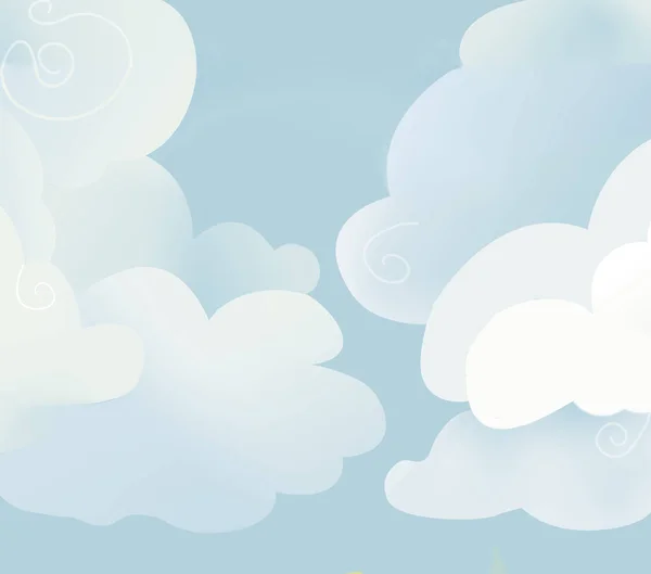 Mavi gökyüzünde güzel beyaz bulutlar — Stok fotoğraf