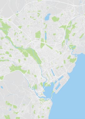 Cardiff detaylı vektör renk Haritası