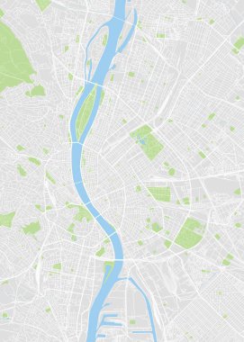 Budapeşte renkli vektör harita