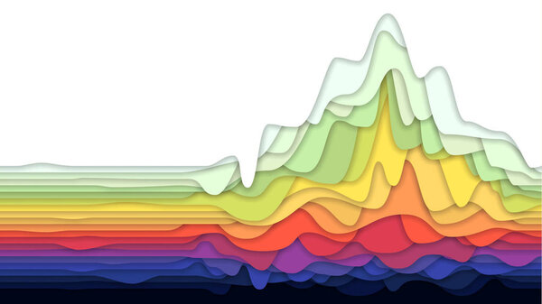 Абстрактный фон с цветной слоистой бумагой, векторная иллюстрация
