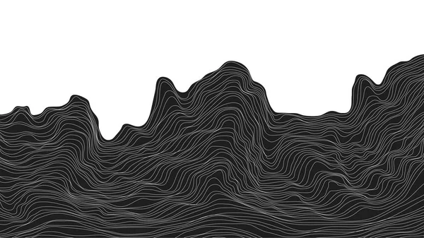 Abstrato Preto Branco Fundo Dinâmico Partículas Ondas Vetor Ilustração —  Vetores de Stock