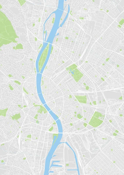 Carte Vectorielle Couleur Budapest — Image vectorielle