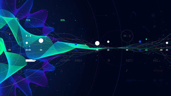 Apresentação digital de array de visualização de Big Data nos busines —  Vetores de Stock