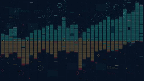 Unternehmensdaten-Säulen Balkendiagramm-Rutsch, Analyse von Finanzdaten — Stockvektor