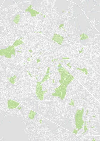 Stadtplan Sofia, farbiger Detailplan, Vektorillustration — Stockvektor