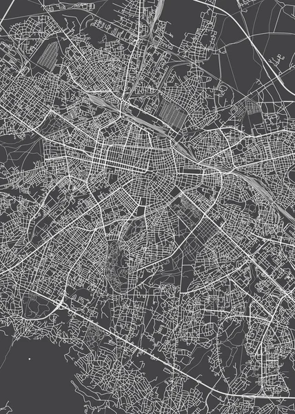 Карта міста Софія, монохромний детальний план, векторну ілюстрацію — стоковий вектор