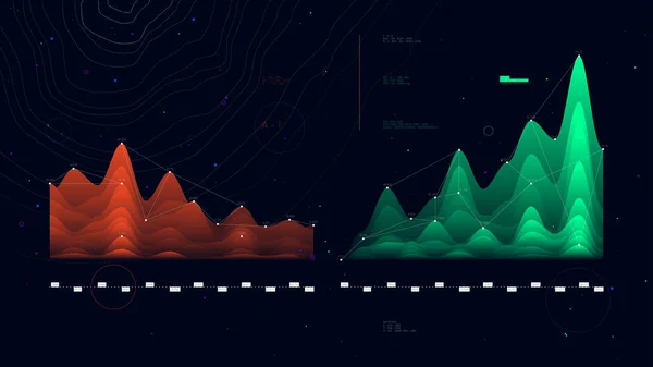 Komplexe futuristische Infografik Daten Thread Visualisierung Gewinn — Stockvektor