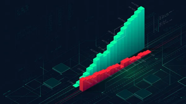 Financiële analyse van complexe databases, infographic kolommen van — Stockvector