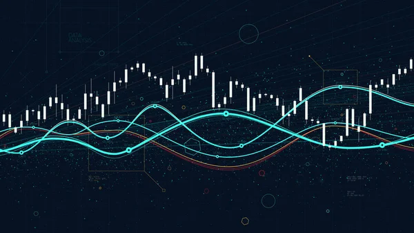 Pénzügyi tőzsdei adatstatisztikák grafikonok, index árak nőnek — Stock Vector