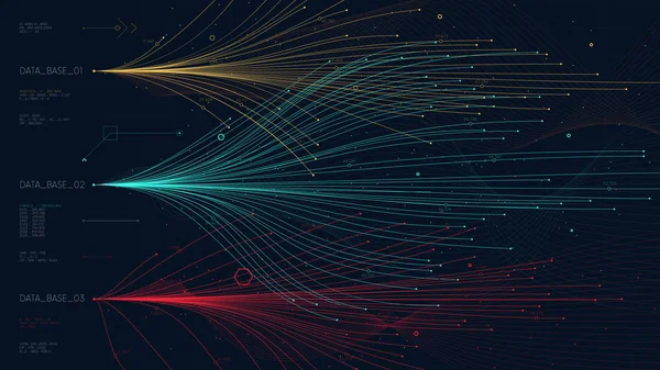 Trend hatları analitik piyasa ekonomisi bilgi, karmaşık dat — Stok Vektör