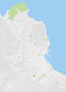 Şehir haritası Palermo, renkli detaylı plan, vektör illüstrasyonu