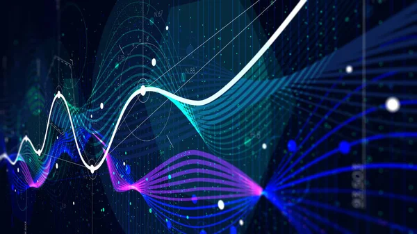 Statistika Velká Data Analytický Ukazatel Sci Abstraktní Pozadí Monitor Obrazovky — Stock fotografie