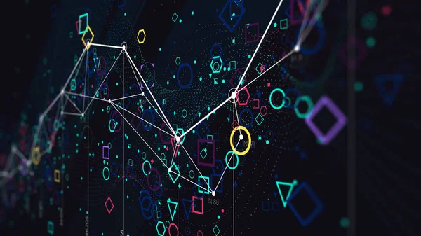 Abstrakcyjna Futurystyczna Infografika Statystyki Biznesowe Wizualizacja Dużych Wykresów Danych Monitorowanie — Zdjęcie stockowe