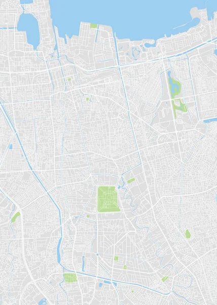 Plan Ville Jakarta Plan Détaillé Par Couleur Illustration Vectorielle — Image vectorielle