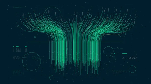 Tecnologia Futurista Big Data Sorting Informação Rede Neural Artificial Ilustração —  Vetores de Stock