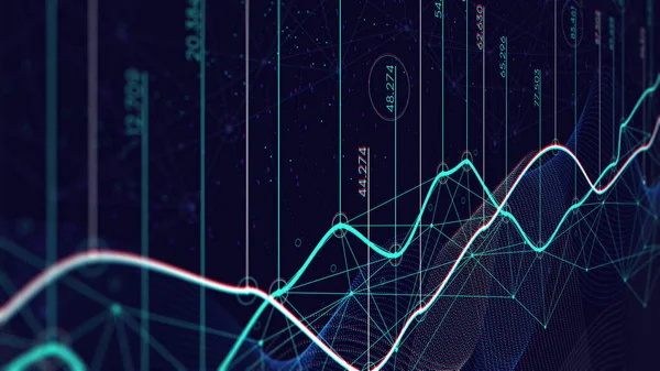 Візуалізація Даних Фінансовий Графік Концепція Цифрової Аналітики Екран Монітора Перспективі — стокове фото
