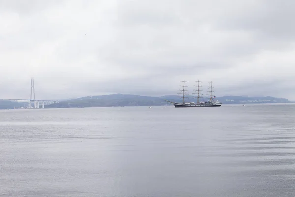 Very Big Sailing Vessel Costs Raid Waits — Stock Photo, Image