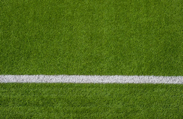 Foto Campo Esportes Grama Sintética Verde Com Linha Branca Tiro — Fotografia de Stock