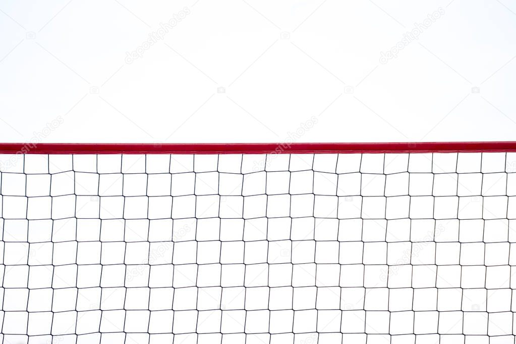 Sport net on white background. Volleyball net.