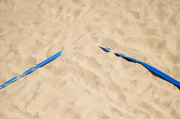 Cancha Arena Voleibol Playa Con Una Profundidad Campo Poco Profunda — Foto de Stock