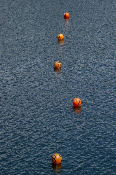 Roowing Area Lanes Lake Roowing Buoys — Stock Photo, Image