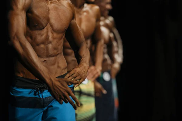 Groupe Athlètes Bodybuilders Short Été Coloré Competi — Photo