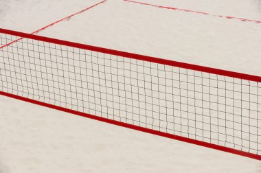 Voleybol net arka plan tasarımı için kum plaj