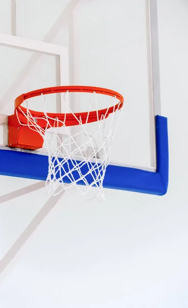 Koszykówka Obręcz Klatka Izolowane Duże Zbliżenie Backboard Nowy Odkryty Sąd — Zdjęcie stockowe