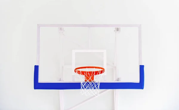 Basketbal Hoepel Kooi Geïsoleerde Grote Backboard Closeup Nieuwe Outdoor Court — Stockfoto