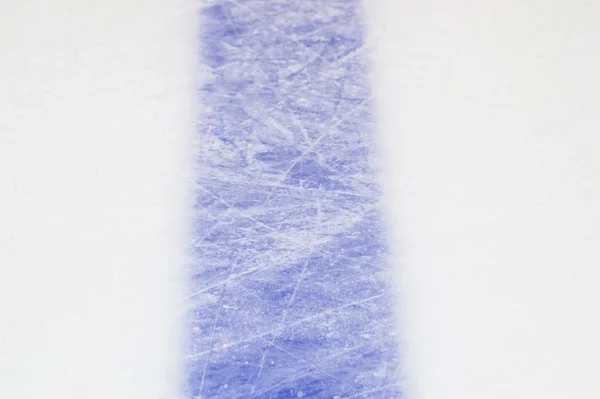 Ishockey Rink Blå Markeringar Närbild Vinter Sport Bakgrund — Stockfoto