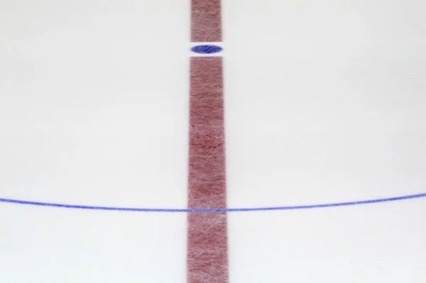 Cara Punto Azul Con Línea Roja Pista Hockey —  Fotos de Stock