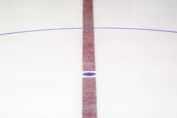 Cara Punto Azul Con Línea Roja Pista Hockey — Foto de Stock