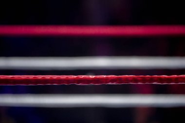 Boks halka bir bulanıklık spot ışığı ile ipleri