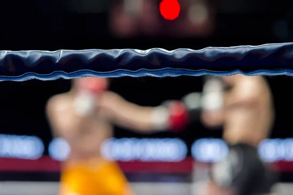 Competição Boxe Detalhes Anel Luta — Fotografia de Stock