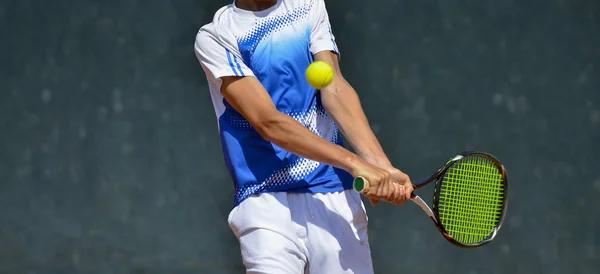 Eylem Erkek Tenis Oyuncusu Raket Sporu — Stok fotoğraf