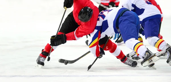Jugador Hockey Sobre Hielo Hielo Deportes Equipo —  Fotos de Stock