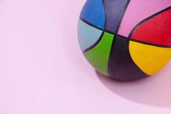 Basketbal Roze Achtergrond Als Een Sport Fitness Symbool Van Een — Stockfoto