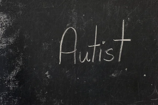 Autist ยนบนกระดานชอล — ภาพถ่ายสต็อก