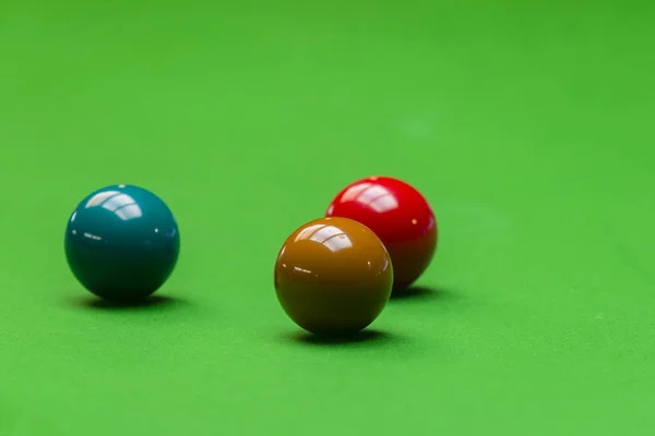 Snookerball Auf Dem Grünen Snookertisch Snookerclub — Stockfoto