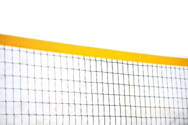 Beyaz arka plan üzerinde net bir spor. Voleybol net.