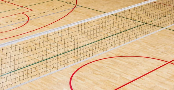 École Primaire Gymnase Intérieur Avec Filet Volley Ball — Photo