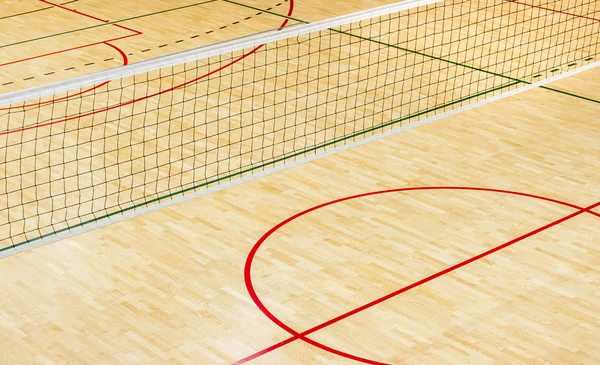 École Primaire Gymnase Intérieur Avec Filet Volley Ball — Photo