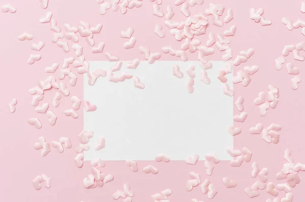 Rózsaszín Szív Alakú Dekoráció Háttér Nyaralási Koncepció — Stock Fotó
