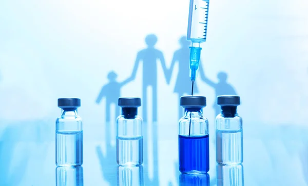 Family immunization concept. Flu vaccine for children
