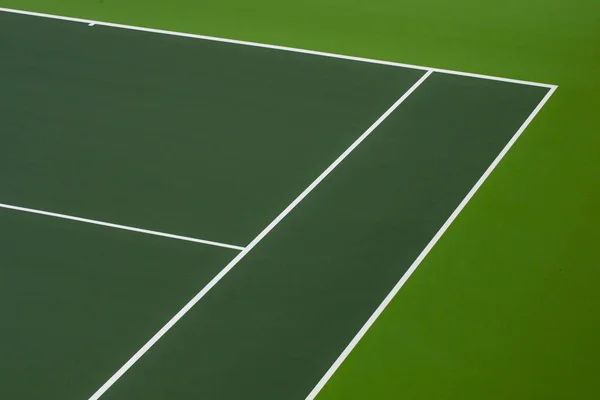 Λευκές Γραμμές Από Γήπεδα Τένις Στο Πράσινο Δάπεδο Φόντου Και — Φωτογραφία Αρχείου